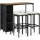 vidaXL 3064916 Ensemble de Bar d'Extérieur, 1 Table incluse 4 Chaises