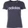 adidas Women Essentials Linear T-shirt - Dark Gray Heather/Purple Tint