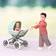 Lundby Dolls for Doll House Man with Baby & Trolley 60808300