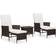 vidaXL 3059372 Loungeset, 1 Bord inkl. 2 Stolar