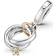 Pandora Two-tone Wedding Rings Dangle Charm - Silver/Gold/Transparent