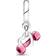 Pandora Dumbbell & Heart Dangle Charm - Silver/Pink