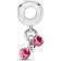 Pandora Dumbbell & Heart Dangle Charm - Silver/Pink