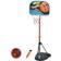 Homcom 3 Pcs Kids Basketball Set w/ Hoop Ball Pump Height for 3-8 Yrs