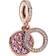 Pandora Sparkling Disc Double Dangle Charm - Rose Gold/Pink/Transparent