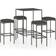 vidaXL 3064821 Bargrupp, 1 Bord inkl. 4 Stolar