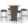 vidaXL 3064853 Bargrupp, 1 Bord inkl. 4 Stolar