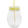 DKD - Glass Jar with Straw 33cl