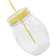 DKD - Glass Jar with Straw 33cl