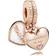 Pandora You're Always in My Heart Split Dangle Charm - Rose Gold/Grey/Transparent