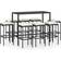 vidaXL 3064825 Bargrupp, 1 Bord inkl. 8 Stolar