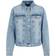 Pieces Lou Regular-fit Denim Jacket - Light Blue Denim