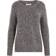 Pieces Bibi Patterned Knitted Top - Dark Gray Melange