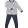 Petit Bateau Boy's Organic Cotton Pyjamas with Sailor Stripes - Marshmallow Smoking/Smoking Blue (A01DE01040)