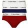 Calvin Klein Cotton Stretch Hip Brief 3-pack - White/Red Ginger/Pyro Blue