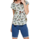 Only Vic All Over Print Short Sleeve Blouse - Cloud Dancer/Aop Botanical