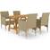 vidaXL 3068738 Juego de comedor de patio, 1 Mesa incl. 4 Sillas