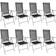 tectake Folding Chair in Aluminum 8-pack Garden Dining Chair