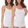 Trofé Cotton Camisole Narrow Straps 2P - Wit Katoen