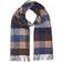 Amanda Christensen Merino Wool Block Check Scarf - Navy/Brown