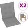 vidaXL 2-pack High Cojín de silla Gris (100x50cm)