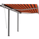 vidaXL Tenda Da Sole Retrattile Manuale Pali 3 x 2.5 m Arancione Marrone 300x250cm