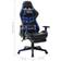 vidaXL Silla Gaming Con Reposapiés Cuero Sintético Negro Y Azul