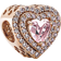 Pandora Sprankelend Gelaagd Hart Bedel - Verguld/Roségoud/Mixed Stone/Roze