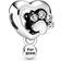 Pandora Sparkling Paw Print & Heart Charm - Silver/Transparent