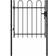 vidaXL Fence Gate Patio with Arched Top Steel 39.4' x 39.4' Black Single Door 100x150cm