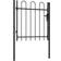 vidaXL Fence Gate Patio with Arched Top Steel 39.4' x 39.4' Black Single Door 100x150cm