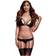 Baci Lingerie Black Lacy Bra Garter & Open Crotch Panty