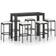 vidaXL 3064787 Conjunto de Bar Exterior, 1 Mesa incl. 6 Sillas