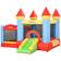 OutSunny Bouncy Castle House Inflatable Trampoline Slide Water Pool Basket 4 in 1 with Blower Basketball Hoop