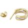 Georg Jensen 18K Tricolor Gold Fusion Diamond Hoop Earrings