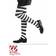 Vegaoo Black & White Striped Tights for Kid's