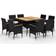 vidaXL 3058346 Matgrupp, 1 Bord inkl. 8 Stolar