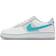 Nike Air Force 1 EMB GS - White/Grey Fog/Sundial/Turquoise Blue