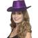 Smiffys Cowboy Glitter Hat Purple