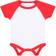 Larkwood Baby's Essential Short Sleeve Baseball Bodysuit - White/Red