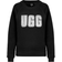 UGG Madeline Fuzzy Logo Crewneck Pullover - Black/Cream