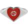 Gucci Interlocking G Heart Ring - Silver/Red