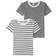 Petit Bateau Boy's Stripe T-shirt 2-pack - White/Navy (A01FS-00)