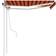 vidaXL Tenda Da Sole Retrattile Manuale Led 3 x 2.5 cm Arancio Marrone 300x250cm