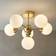 Endon Lighting Oscar Brushed Gold/Gloss White Pendant Lamp ∅ 49.8cm