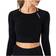 ICANIWILL Women's Define Seamless LS Crop Top - Black