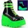 Demonia Shaker-52 W - Black Patent/UV Neon Green