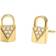 Michael Kors Mercer Link Padlock Pave Stud Earrings - Gold/Transparent