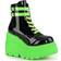 Demonia Shaker-52 W - Black Patent/UV Neon Green