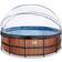 Exit Toys Round Wood Pool with Sand Filter Pump & Roof Ø4.5x1.22m